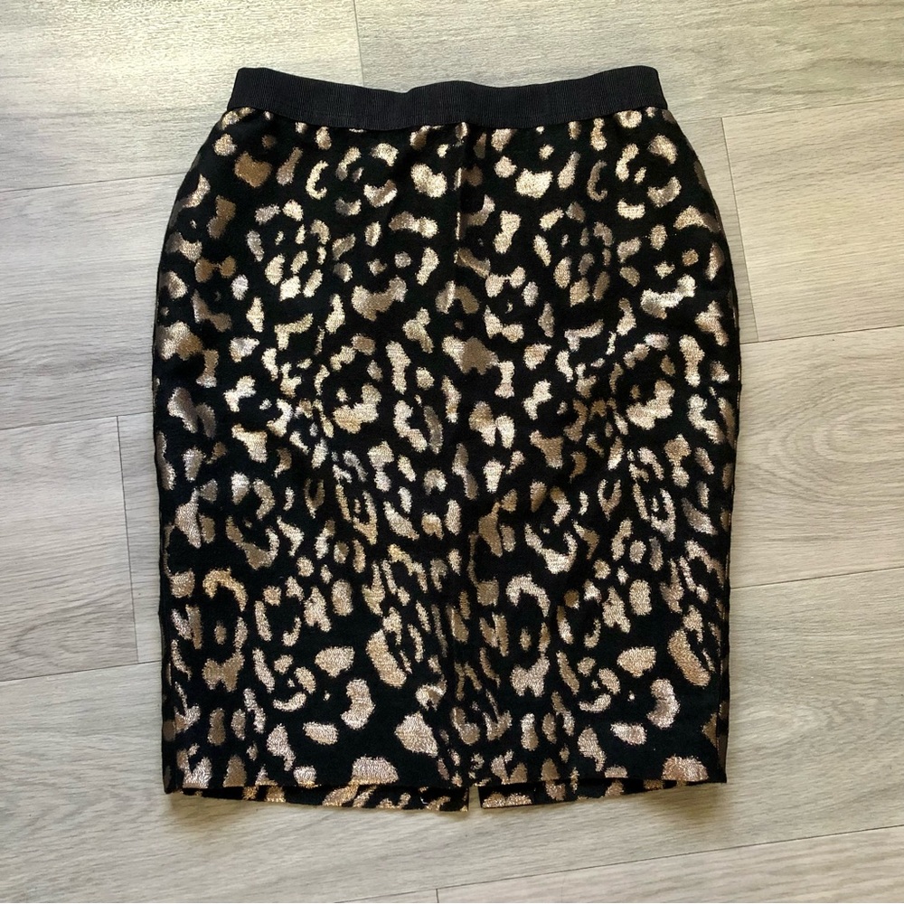 Ann Taylor skirt metallic animal leopard print